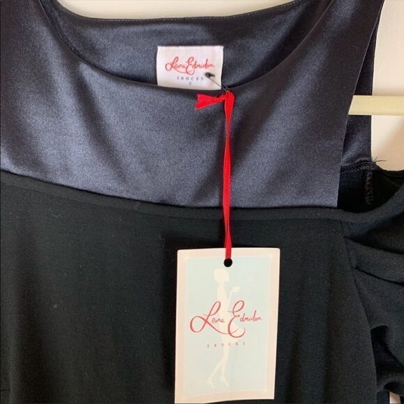 Leona Edmiston Jess Wool Knit and Satin Cold shoulder LBD 2361 - Picture 6 of 8